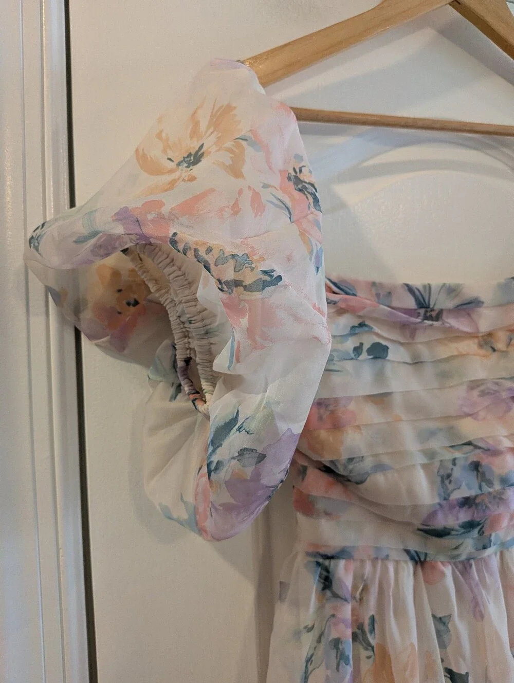 Abercrombie & Fitch Emerson Drama Maxi Dress Off-The-Shoulder Floral Ruffle SP